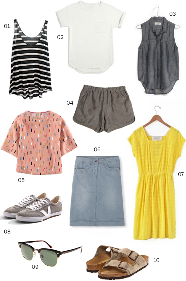 10 items 50 outfits  Summer CAPSULE WARDROBE 